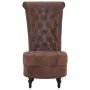 Silla de respaldo alto de cuero sintético de ante marrón de , Sillones - Ref: Foro24-281380, Precio: 295,98 €, Descuento: %
