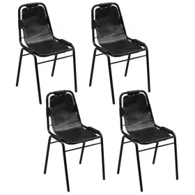 Sillas de comedor 4 unidades cuero auténtico negro de , Sillas de comedor - Ref: Foro24-274393, Precio: 419,05 €, Descuento: %