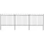 Valla de jardín con puntas de aro acero negro 5,1x1,5 m by , fence panels - Ref: Foro24-277676, Price: 231,49 €, Discount: %