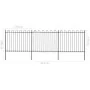 Valla de jardín con puntas de aro acero negro 5,1x1,5 m by , fence panels - Ref: Foro24-277676, Price: 231,49 €, Discount: %