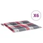 Cojines de silla de jardín 6 uds tela a cuadros rojo 50x50x3 cm de , Cojines para sillas y sofás - Ref: Foro24-314070, Precio...
