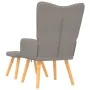 Sillón de relax con reposapiés de tela gris taupé de , Sillones - Ref: Foro24-327543, Precio: 105,62 €, Descuento: %