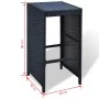 Mesa y sillas bar de jardín 7 pzas y cojines poli ratán negro de , Conjuntos de jardín - Ref: Foro24-41837, Precio: 573,99 €,...