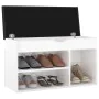 Banco zapatero con cojín madera de ingeniería blanco brillo de , Zapateros y organizadores de calzado - Ref: Foro24-326765, P...