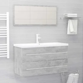 Set muebles de baño 2 piezas madera contrachapada gris hormigón de , Muebles de baño - Ref: Foro24-804849, Precio: 94,72 €, D...