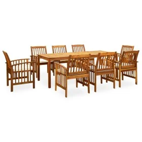 Set comedor de jardín 9 pzas y cojines madera maciza de acacia de , Conjuntos de jardín - Ref: Foro24-3058091, Precio: 1,00 €...