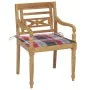 Sillas Batavia 2 uds teca maciza con cojines a cuadros rojos de , Sillas de jardín - Ref: Foro24-3062140, Precio: 247,54 €, D...