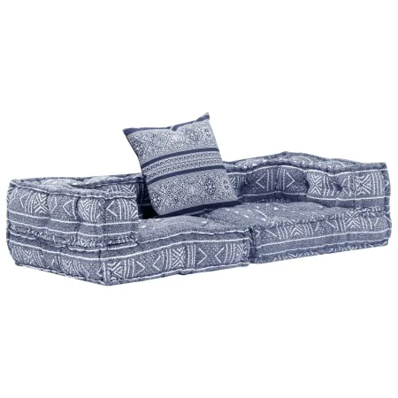 Puf modular de 2 plazas de tela índigo de , Cojines para sillas y sofás - Ref: Foro24-249413, Precio: 182,92 €, Descuento: %