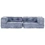 Puf modular de 2 plazas de tela índigo de , Cojines para sillas y sofás - Ref: Foro24-249413, Precio: 182,92 €, Descuento: %