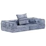 Puf modular de 2 plazas de tela índigo de , Cojines para sillas y sofás - Ref: Foro24-249413, Precio: 182,92 €, Descuento: %