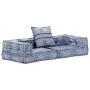 Puf modular de 2 plazas de tela índigo de , Cojines para sillas y sofás - Ref: Foro24-249413, Precio: 182,92 €, Descuento: %