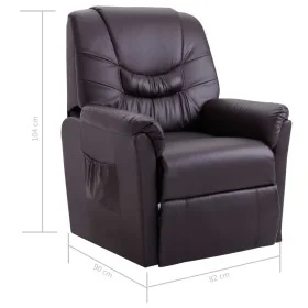 Sillón reclinable de cuero sintético marrón de , Sillones - Ref: Foro24-248978, Precio: 332,25 €, Descuento: %