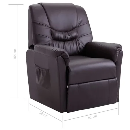 Sillón reclinable de cuero sintético marrón by , Armchairs - Ref: Foro24-248978, Price: 332,25 €, Discount: %