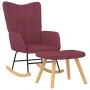 Silla mecedora con reposapiés tela rojo tinto de , Mecedoras - Ref: Foro24-327630, Precio: 131,74 €, Descuento: %