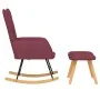 Silla mecedora con reposapiés tela rojo tinto de , Mecedoras - Ref: Foro24-327630, Precio: 131,74 €, Descuento: %