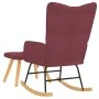 Silla mecedora con reposapiés tela rojo tinto de , Mecedoras - Ref: Foro24-327630, Precio: 131,74 €, Descuento: %