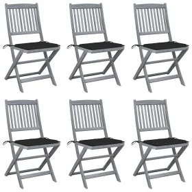 Sillas de jardín plegables 6 uds cojines madera maciza acacia de , Sillas de jardín - Ref: Foro24-3065441, Precio: 326,87 €, ...
