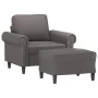 Sillón con taburete cuero sintético gris 60 cm by , Sofas - Ref: Foro24-3201202, Price: 202,18 €, Discount: %