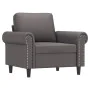 Sillón con taburete cuero sintético gris 60 cm by , Sofas - Ref: Foro24-3201202, Price: 202,18 €, Discount: %