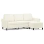 Sofá de 3 plazas con taburete de terciopelo crema 180 cm de , Sofás - Ref: Foro24-3201223, Precio: 359,12 €, Descuento: %