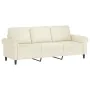 Sofá de 3 plazas con taburete de terciopelo crema 180 cm de , Sofás - Ref: Foro24-3201223, Precio: 359,12 €, Descuento: %