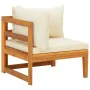 Set muebles de jardín 4 pzas cojines crema madera de acacia de , Conjuntos de jardín - Ref: Foro24-3087276, Precio: 583,51 €,...