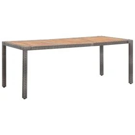 Mesa de jardín ratán PE gris madera acacia maciza 190x90x75 cm by , Garden tables - Ref: Foro24-46108, Price: 222,12 €, Disco...