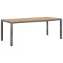 Mesa de jardín ratán PE gris madera acacia maciza 190x90x75 cm de , Mesas de jardín - Ref: Foro24-46108, Precio: 222,12 €, De...