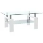 Mesa de centro vidrio templado blanco transparente 95x55x40 cm de , Mesas de centro - Ref: Foro24-330304, Precio: 156,43 €, D...
