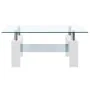 Mesa de centro vidrio templado blanco transparente 95x55x40 cm de , Mesas de centro - Ref: Foro24-330304, Precio: 156,43 €, D...