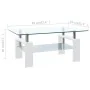 Mesa de centro vidrio templado blanco transparente 95x55x40 cm de , Mesas de centro - Ref: Foro24-330304, Precio: 156,43 €, D...