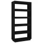 Estantería/divisor de espacios pino negra 80x35x167 cm de , Librerías y estanterías - Ref: Foro24-810898, Precio: 102,40 €, D...