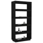 Estantería/divisor de espacios pino negra 80x35x167 cm de , Librerías y estanterías - Ref: Foro24-810898, Precio: 102,40 €, D...