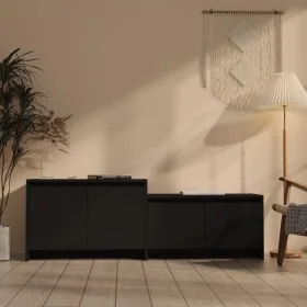 Mueble para TV madera contrachapada negro 146,5x35x50 cm de , Muebles TV - Ref: Foro24-809810, Precio: 71,67 €, Descuento: %