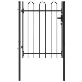Cancela de valla con una puerta y arcos acero negro 1x1,2 m von , Gartentore - Ref: Foro24-146030, Preis: 132,65 €, Rabatt: %