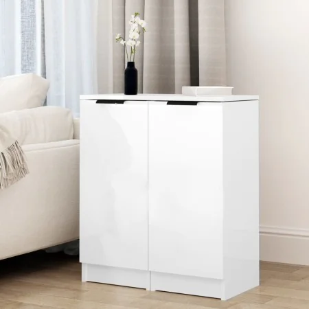 Aparadores 2 uds madera contrachapada blanco brillo 30x30x70 cm by , Sideboards - Ref: Foro24-811146, Price: 65,92 €, Discoun...