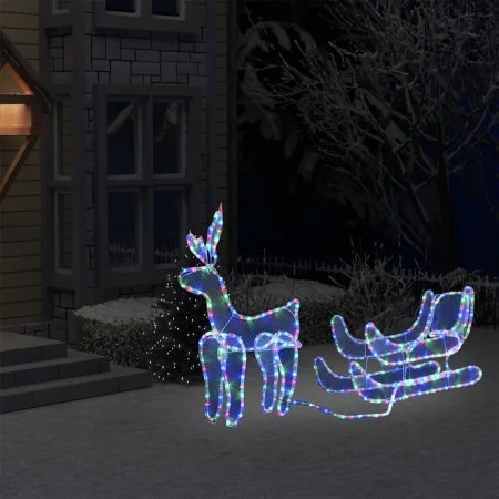 Reno y trineo de Navidad con malla 432 LED de , Luces de Navidad - Ref: Foro24-329817, Precio: 83,20 €, Descuento: %