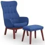 Sillón de relax con taburete tela azul de , Sillones - Ref: Foro24-3097727, Precio: 146,92 €, Descuento: %