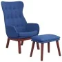 Sillón de relax con taburete tela azul de , Sillones - Ref: Foro24-3097727, Precio: 146,92 €, Descuento: %