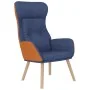 Sillón de relax con taburete tela y cuero sintético azul de , Sillones - Ref: Foro24-3097765, Precio: 138,24 €, Descuento: %