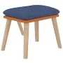 Sillón de relax con taburete tela y cuero sintético azul de , Sillones - Ref: Foro24-3097765, Precio: 138,24 €, Descuento: %
