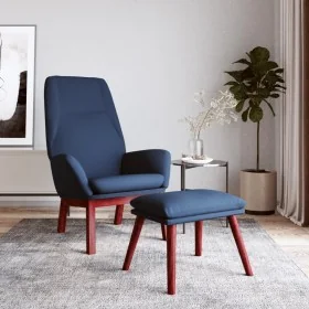 Sillón de relax con taburete tela azul de , Sillones - Ref: Foro24-3097875, Precio: 148,41 €, Descuento: %