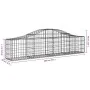 Cestas de gaviones 18 uds forma de arco hierro 200x30x40/60 cm by , Pots and planters - Ref: Foro24-3145381, Price: 895,86 €,...