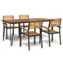 Juego de comedor de jardín 5 pzas madera maciza acacia y metal de , Conjuntos de jardín - Ref: Foro24-3155418, Precio: 512,04...