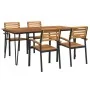 Juego de comedor de jardín 5 pzas madera maciza acacia y metal de , Conjuntos de jardín - Ref: Foro24-3155418, Precio: 512,04...