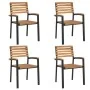 Juego de comedor de jardín 5 pzas madera maciza acacia y metal de , Conjuntos de jardín - Ref: Foro24-3155418, Precio: 512,04...