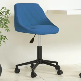 Silla de oficina giratoria de terciopelo azul de , Sillas de oficina - Ref: Foro24-335488, Precio: 94,16 €, Descuento: %