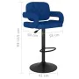 Taburetes de cocina 2 unidades tela azul de , Taburetes de cocina - Ref: Foro24-335621, Precio: 166,18 €, Descuento: %