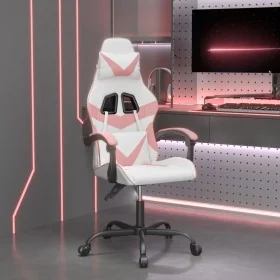 Silla gaming giratoria cuero sintético blanco y rosa by , Gaming chairs - Ref: Foro24-349552, Price: 104,22 €, Discount: %