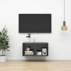 Mueble de pared para TV madera contrachapada gris 37x37x72 cm de , Muebles TV - Ref: Foro24-805473, Precio: 32,83 €, Descuent...